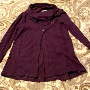 Open front, cowl neck cardigan